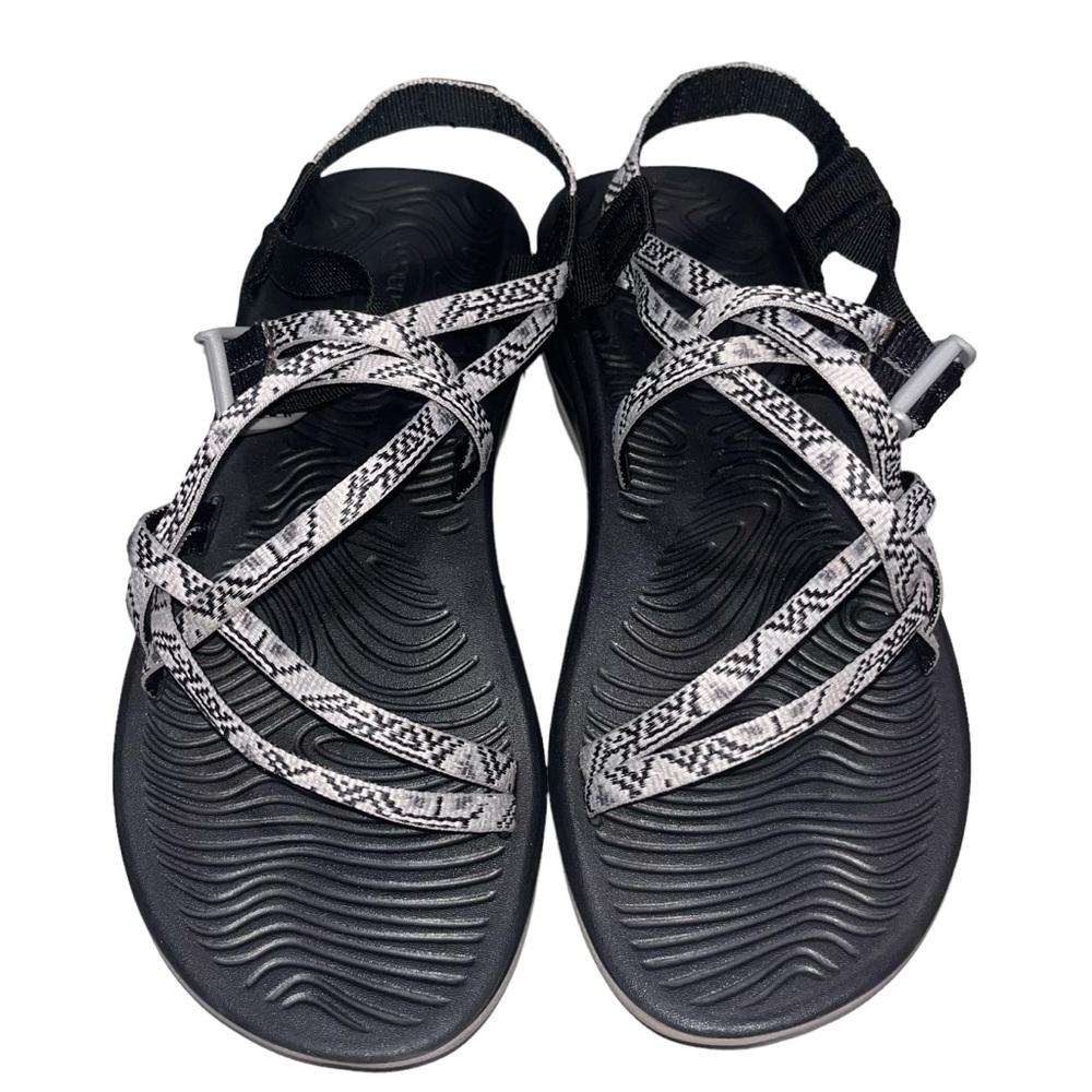 Women’s Chaco Gray & Black Classic Strappy Sandals size 10